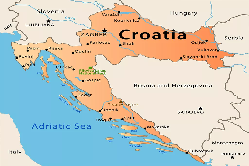 Mapa de Croacia