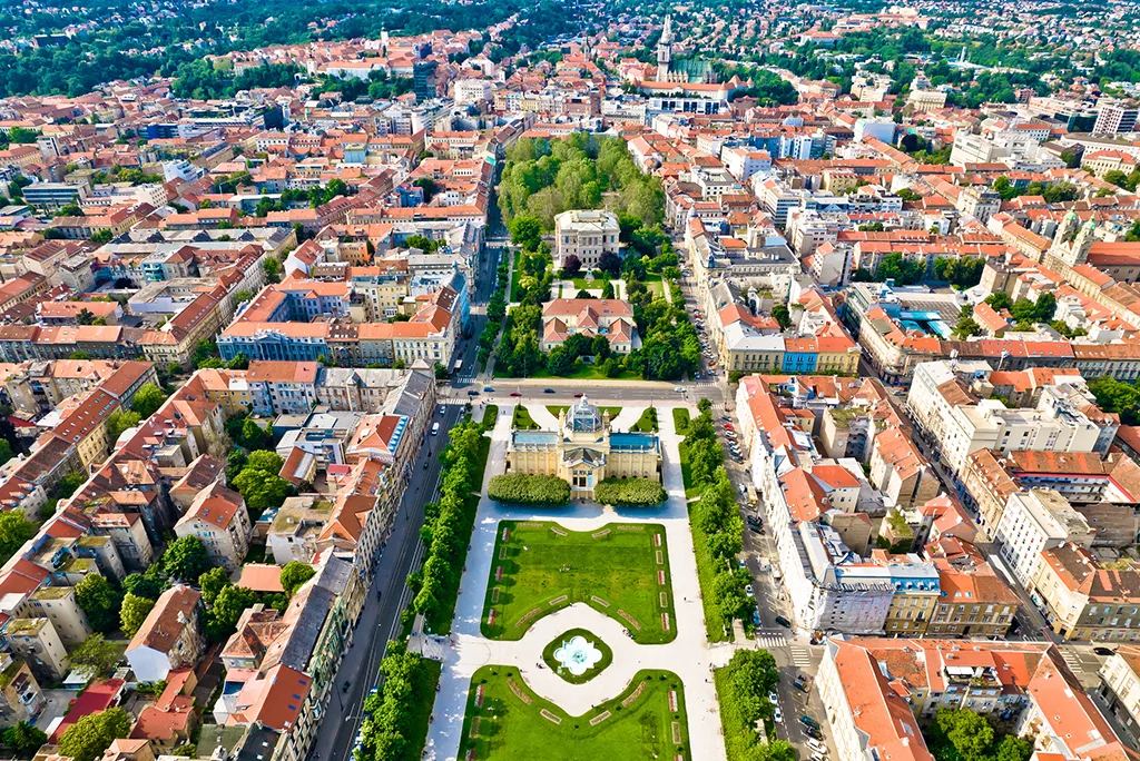 Herradura Verde, zona verde del centro histórico de la ciudad de Zagreb